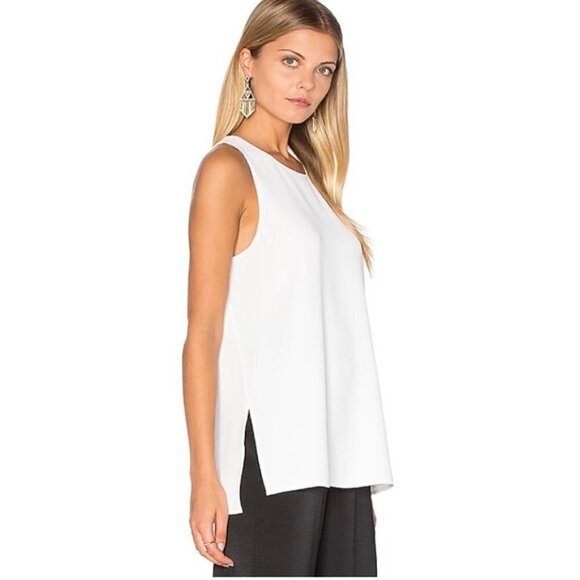 Vince | Bonded Sleeveless High Neck Longline Tunic Tank Top Black Size M - Picture 9 of 9